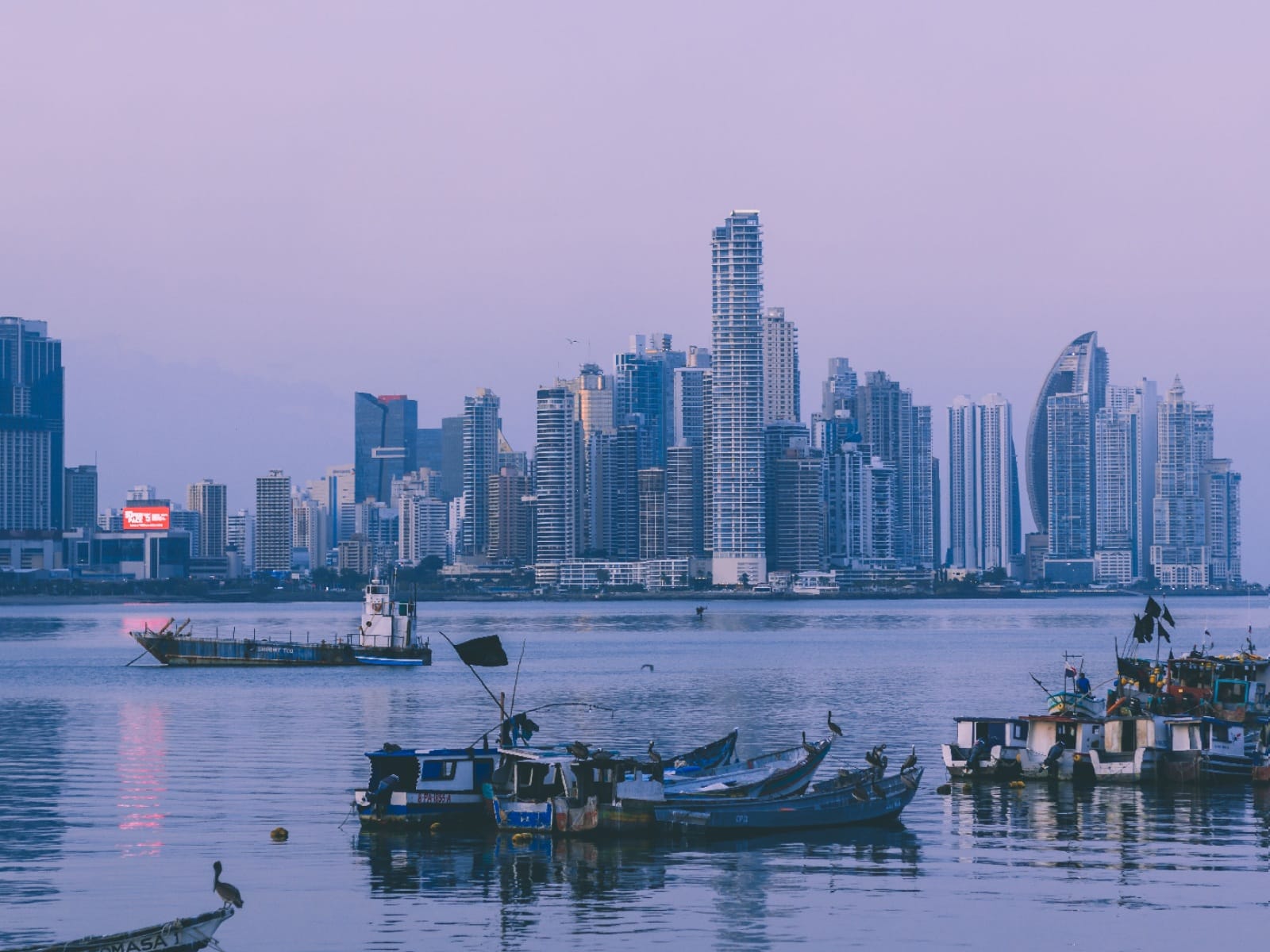 Panama City skyline at sunset