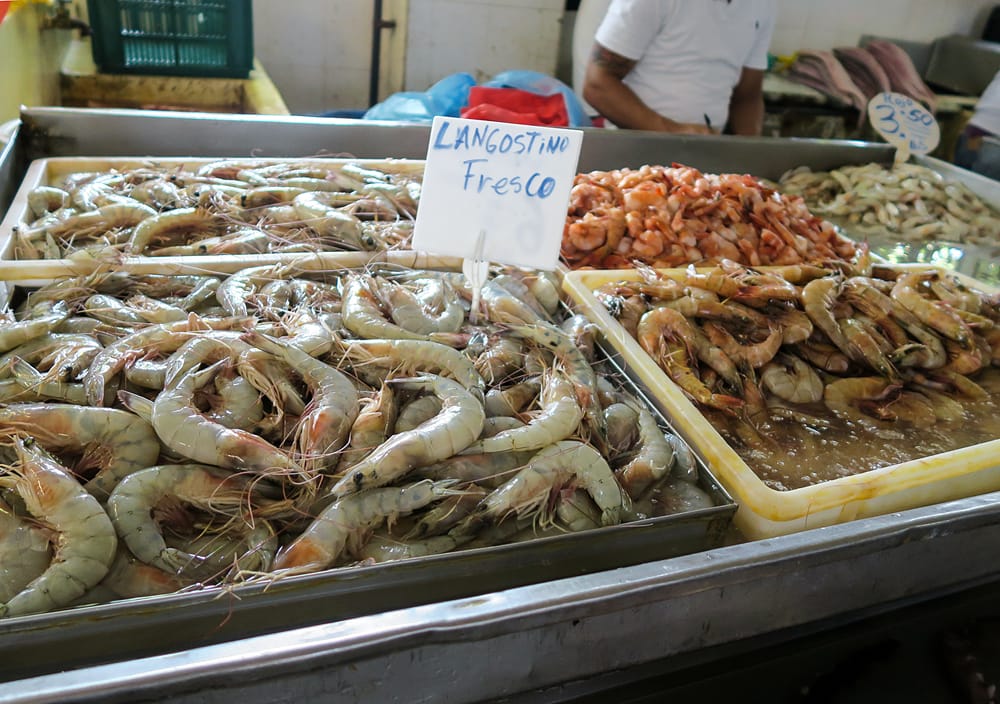 Fresh seafood at a Panama market