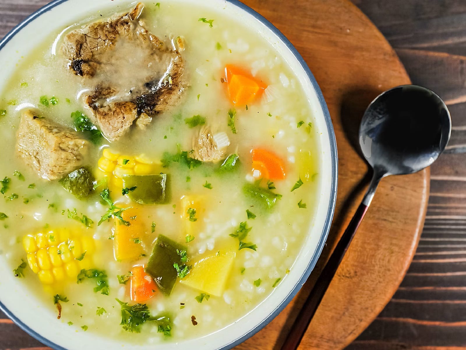 Caribbean-style dish with corn and coconut