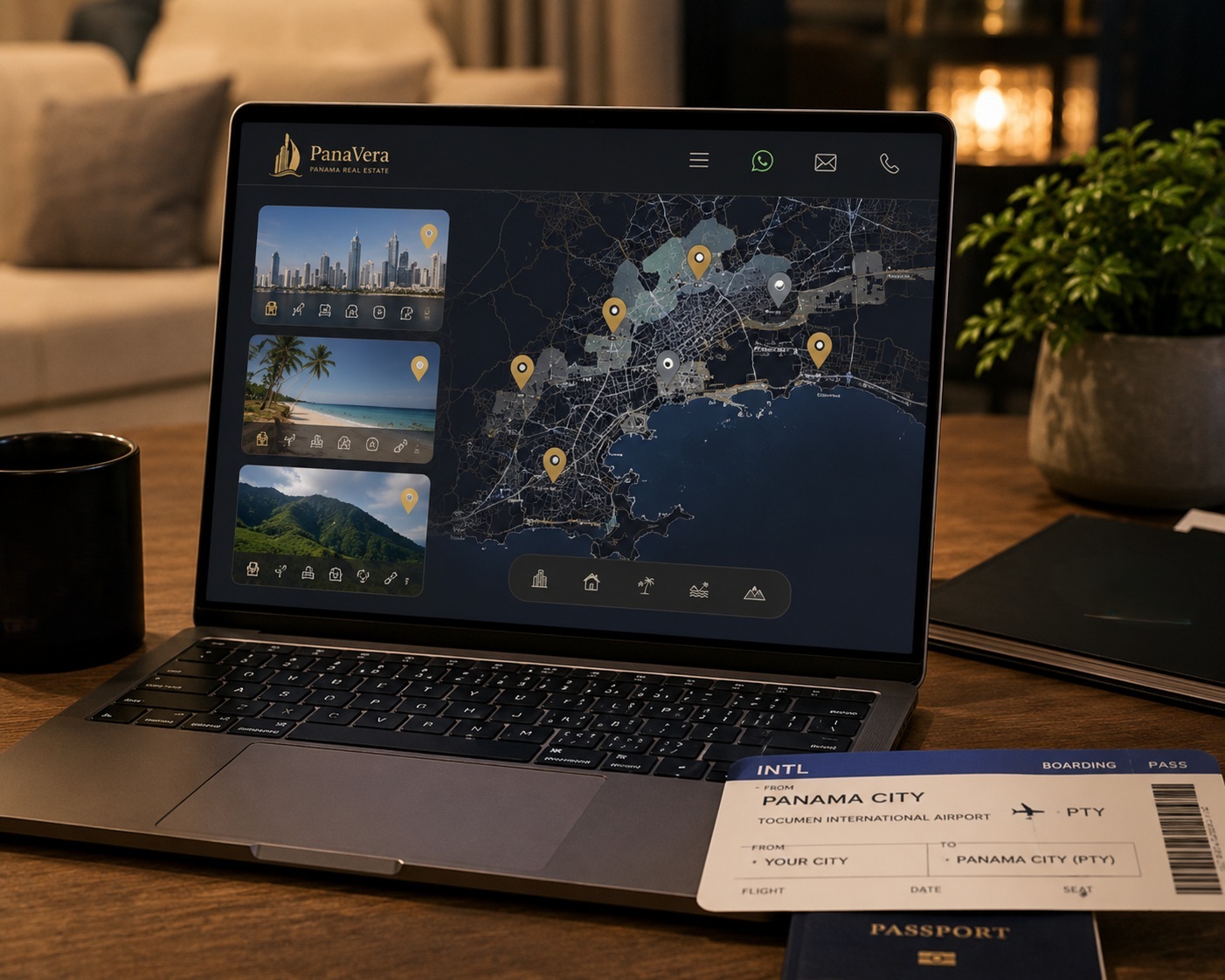 Planning a trip to Panama with a property map